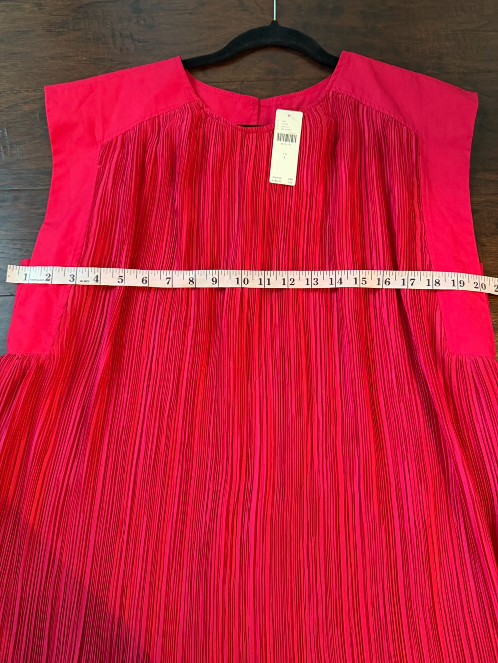 NWT By Anthropologie Cap Sleeve Plisse Fuchsia Mini Dress L - Picture 8 of 9